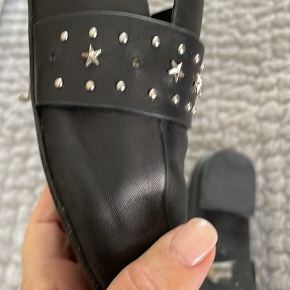Sol Sana Charli Black Studded Leather Mules Size 37 - Picture 7 of 10